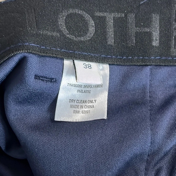 Soft Cloth Jersey Knit Flat Front Trousers in Navy - NWT - Size 38 - Picture 5 of 6